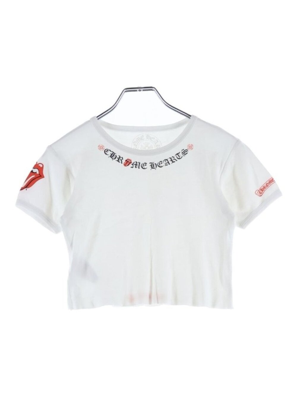 Chrome Hearts Short Sleeve Tee Lip Print Cropped Crew Neck T-Shirt White
